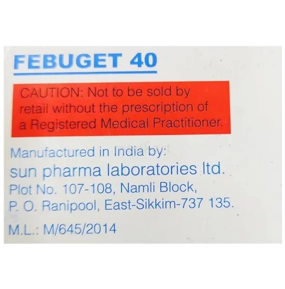 febuget 40mg tablet 15's